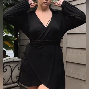 Princess Polly Wrap Collared Mini Dress